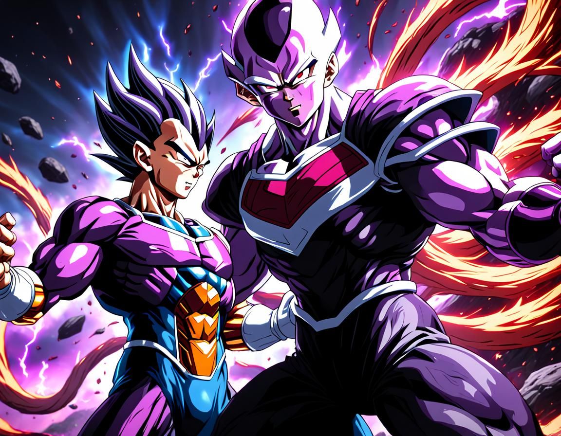 Epic Battle: Frieza vs Goku Black in Digital Art