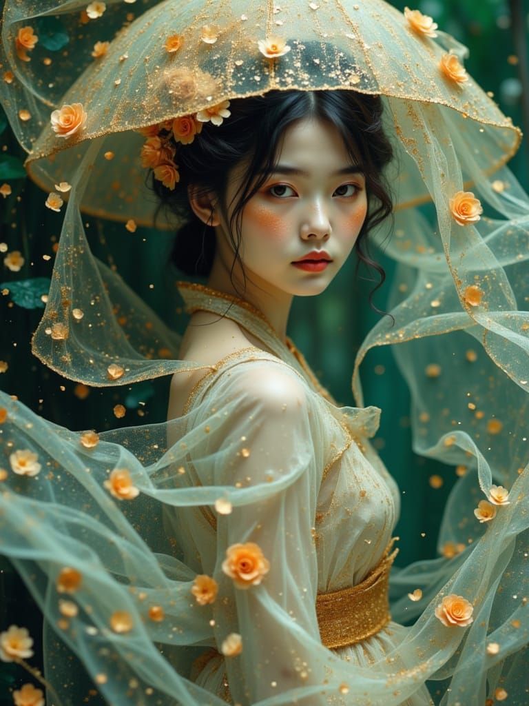 Ethereal Fantasy Portrait in Vibrant Hues