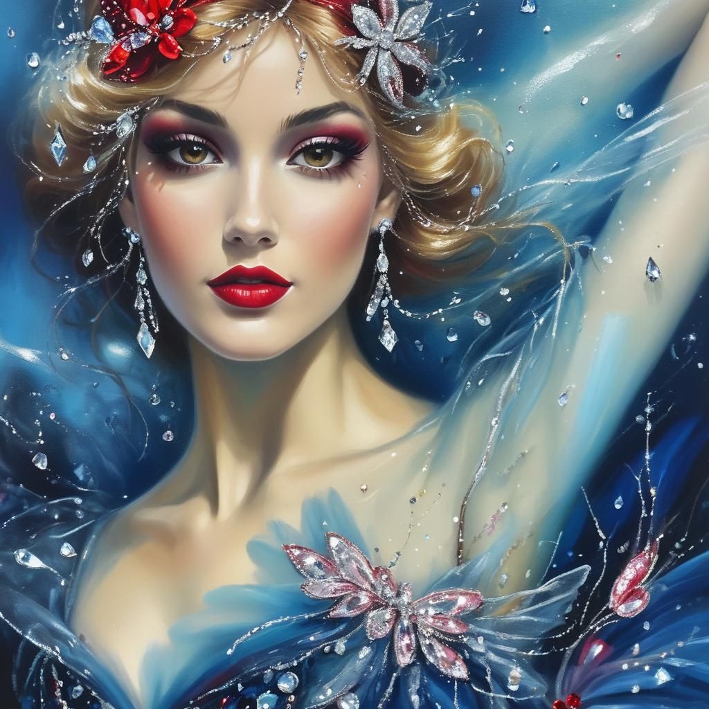 Glassy Screen Painting with Diamond Pointillé