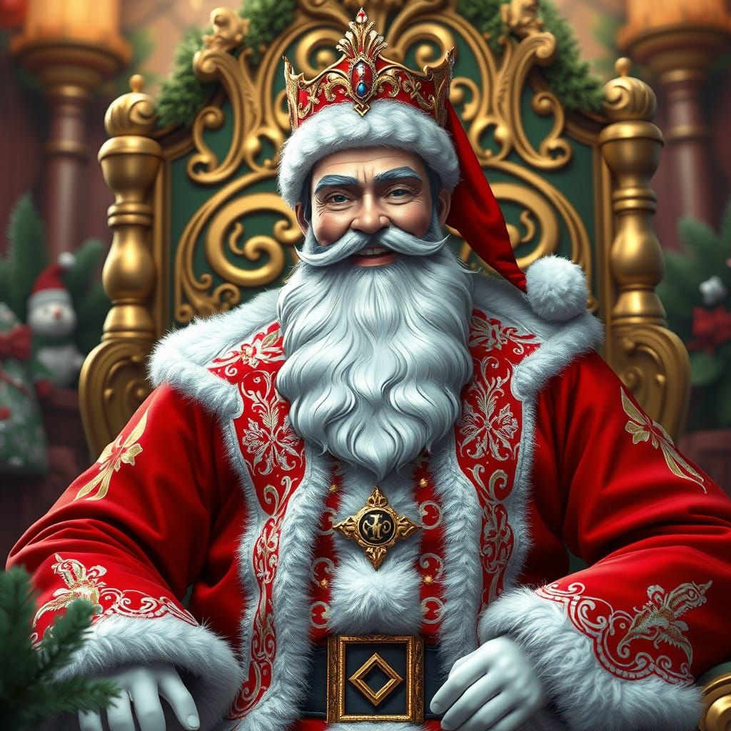 Regal Santa Claus in Winter Wonderland