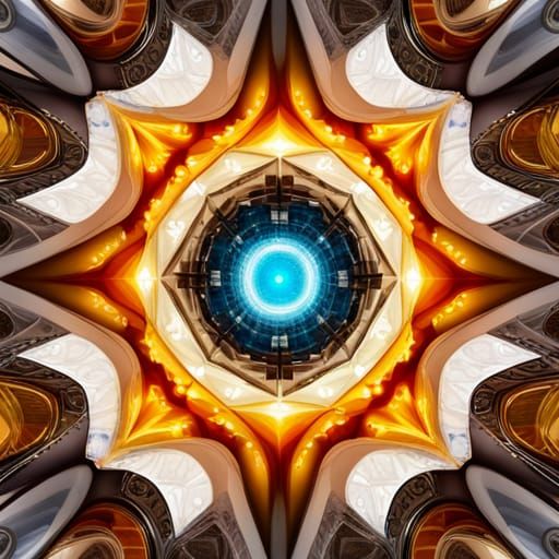 Kaleidoscopic Coffee: Abstract Mosaic in Danish Pastel Style