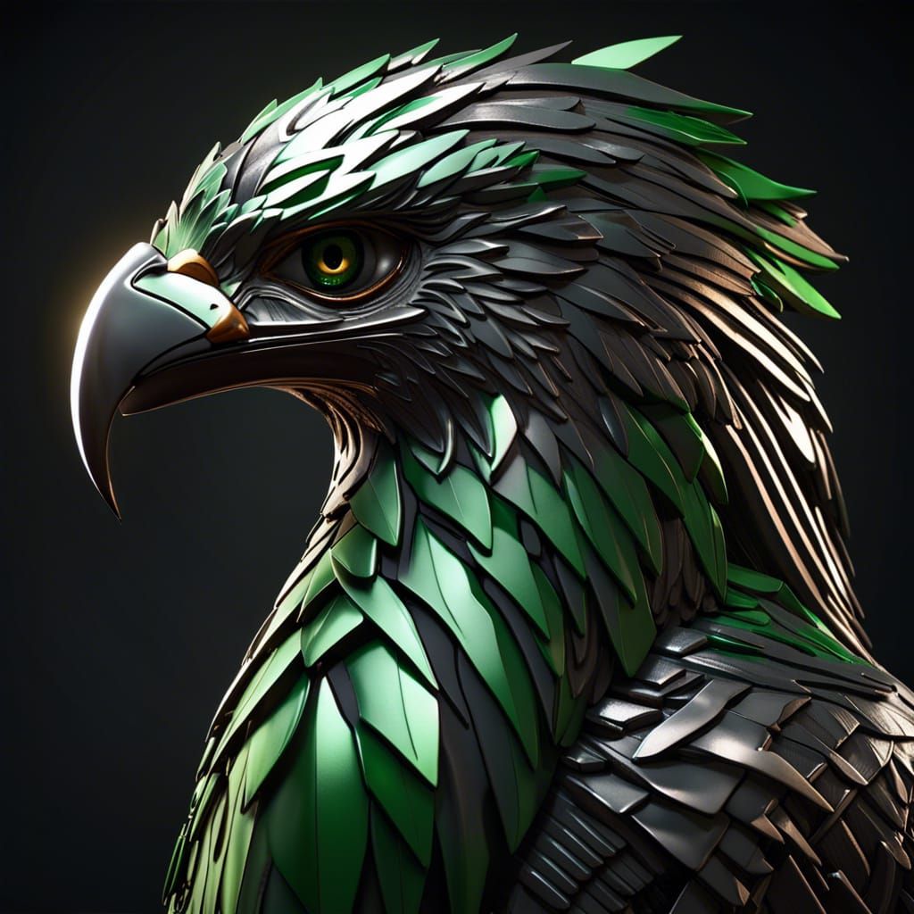 Stylized Hawk Signet in Epic 3D Graphics