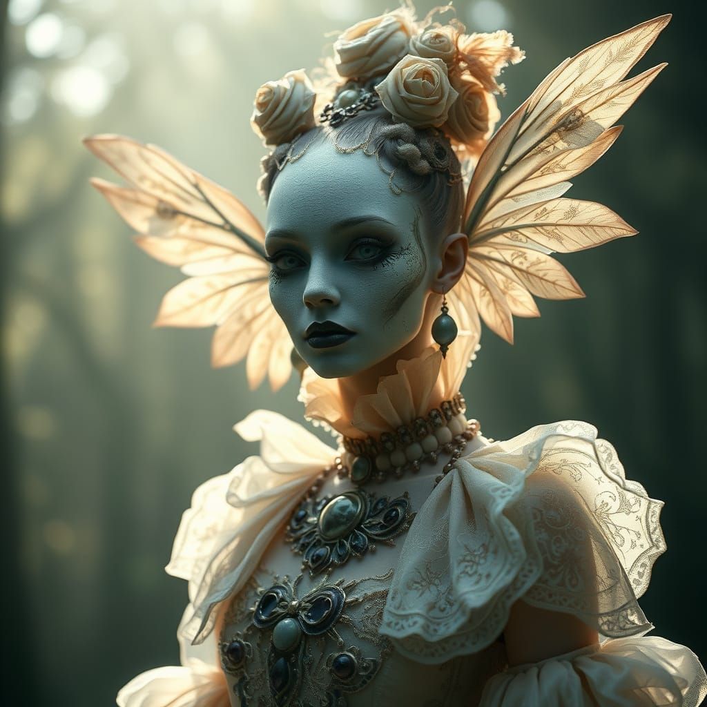 Portrait artistique d'une créature onirique féminine, inspir...