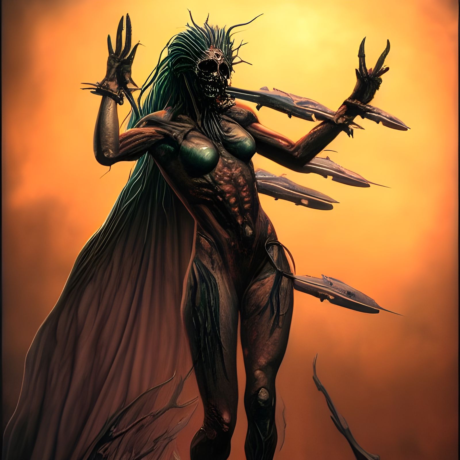 Aetherpunk Soldier: 3D Rendering in Death Metal Style