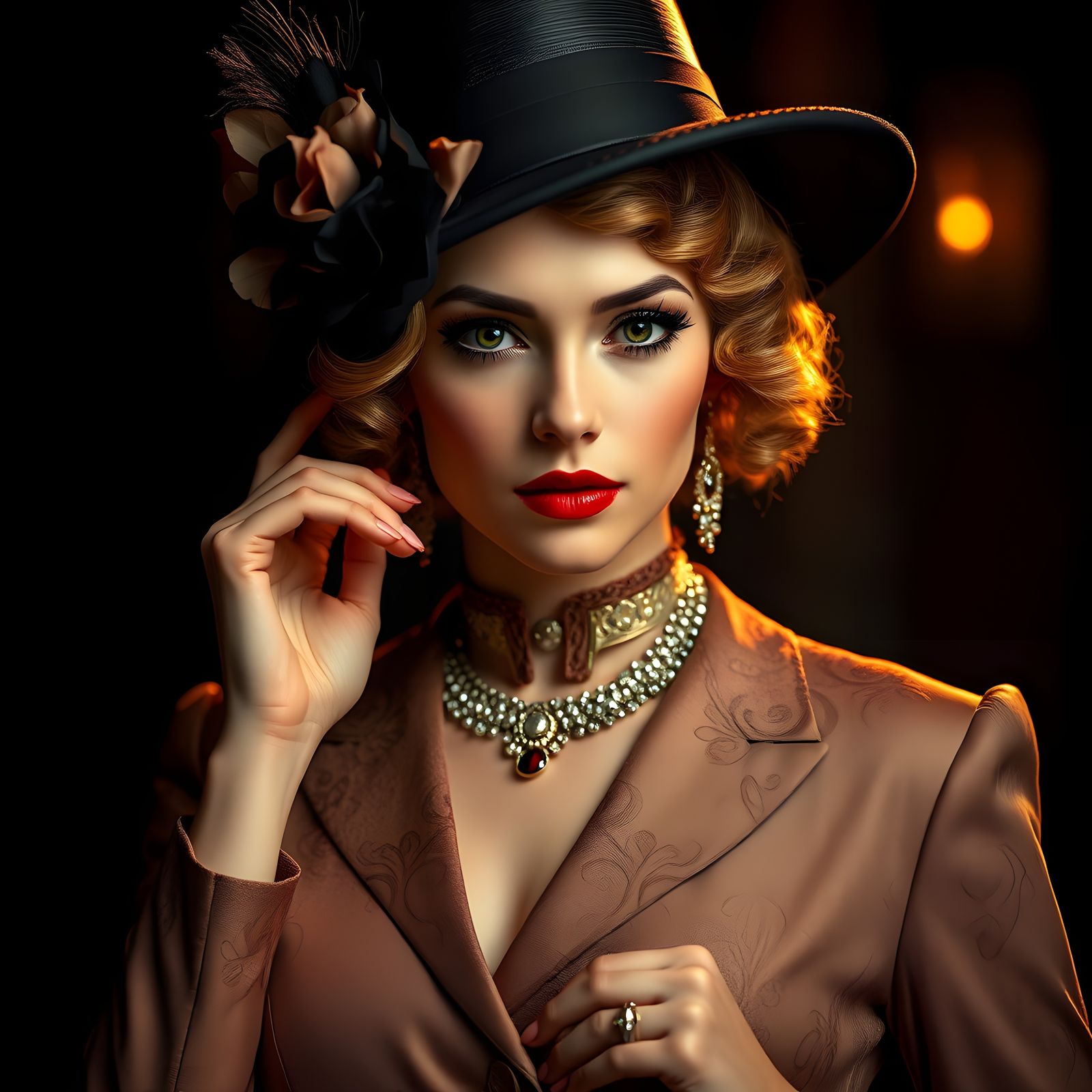 Elegant Woman in 1920s Dandy Style
