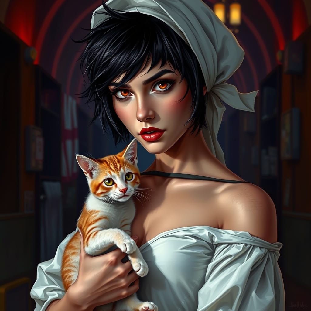 Medieval Dark Fantasy Nurse with Fierce Expression