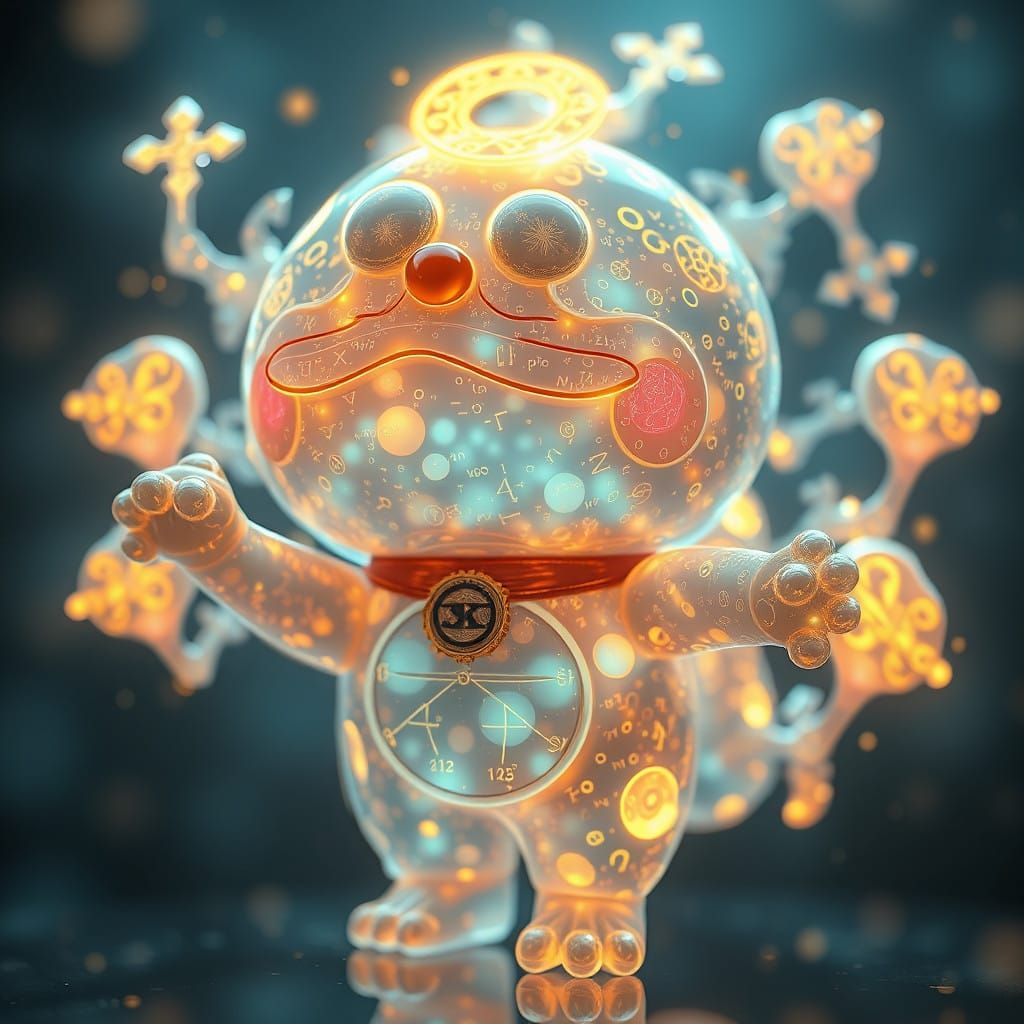 Surreal, Glowing, Abstract Creature Inspired by Anime and Fi...