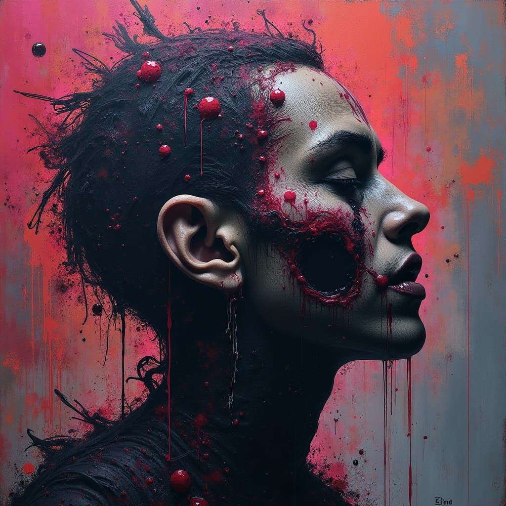 Dark Fantasy Concept Art in Cyberpunk Style