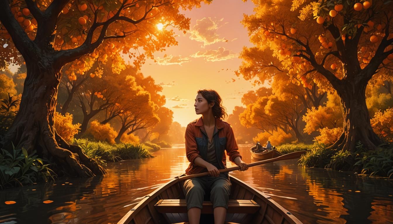 Surreal River Journey Under Marmalade Skies