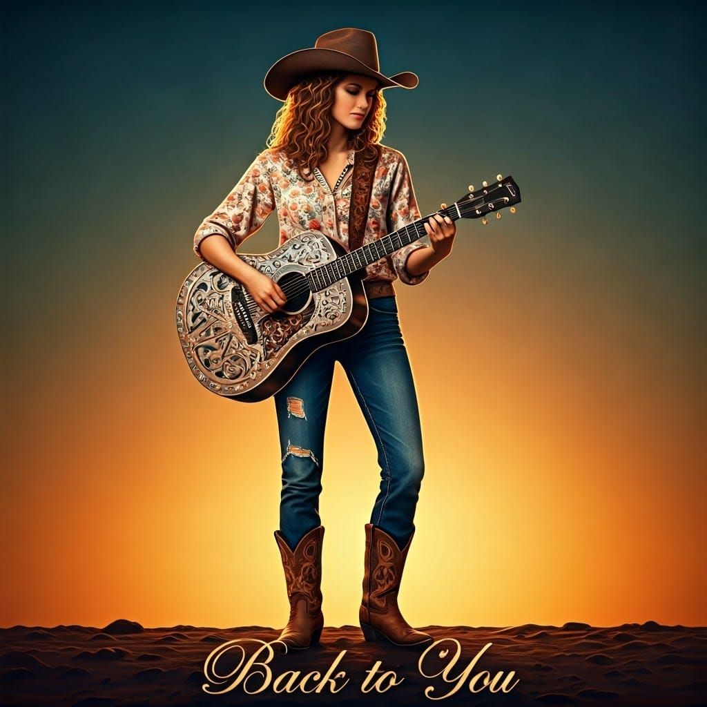 Cowgirl Serenade in Sunset Glow