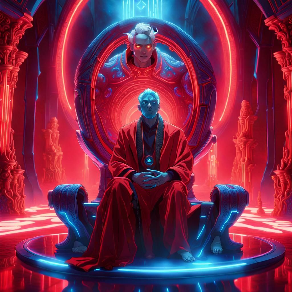 Cardinal Meets God in Futuristic Chamber, Concept Art