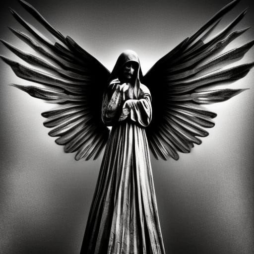 Hyperrealistic Angel of Death in Cinematic Style