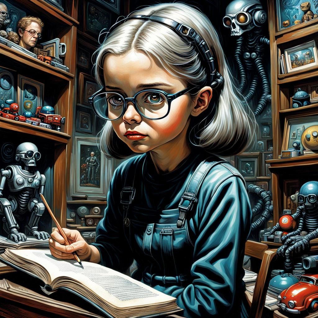 Girl with Toys: Comic Book Art Style