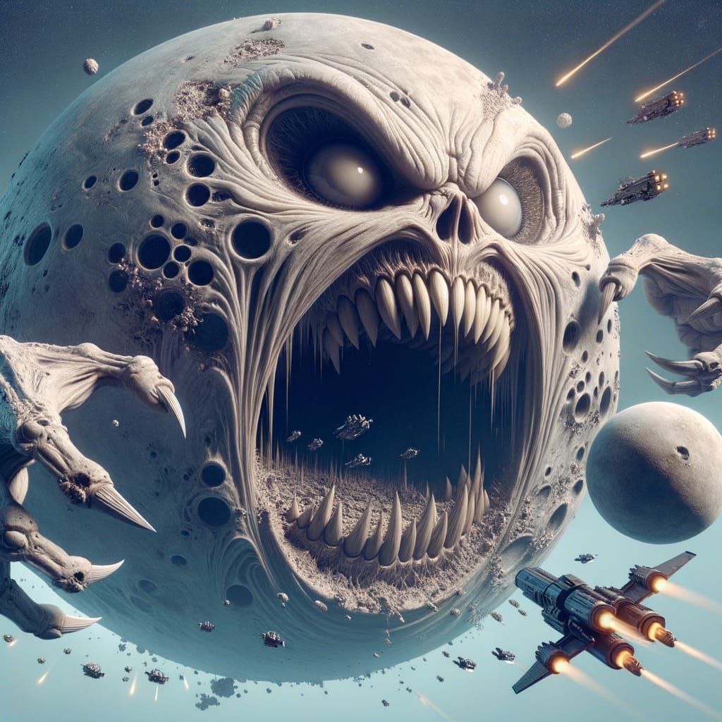 Cosmic Devourer in Cyberpunk Aesthetic