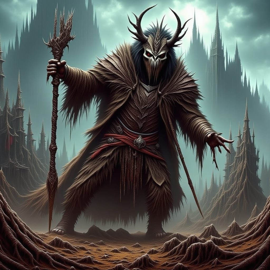 Fantasy Mountain Orc in Epic Landscape