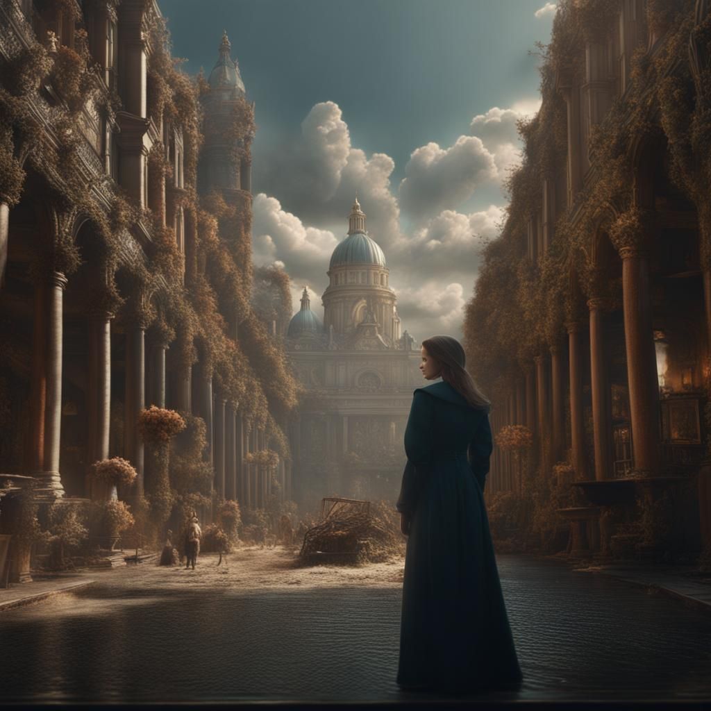 Epic Cinematic Portrait in Digital Matte Painting Style