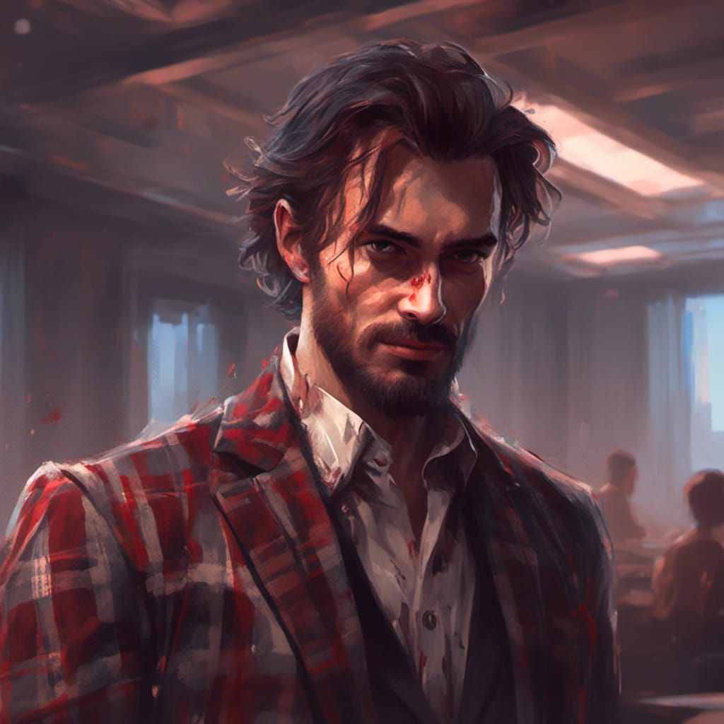 Intense Portrait of Scottish Man in Dark Meeting Room