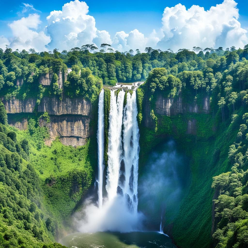 Lush Jungle Waterfall Scene
