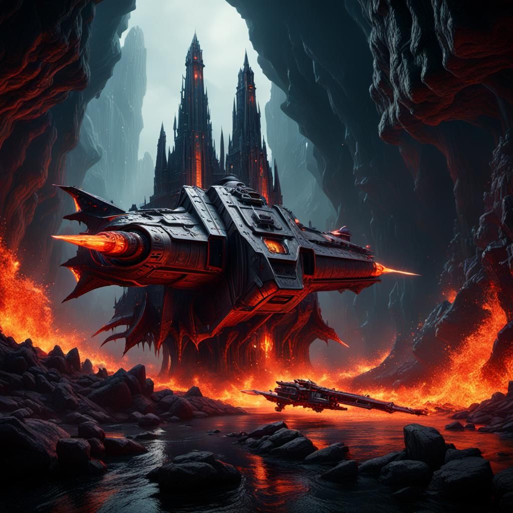 Infernal Scramjet: A Detailed Matte Painting