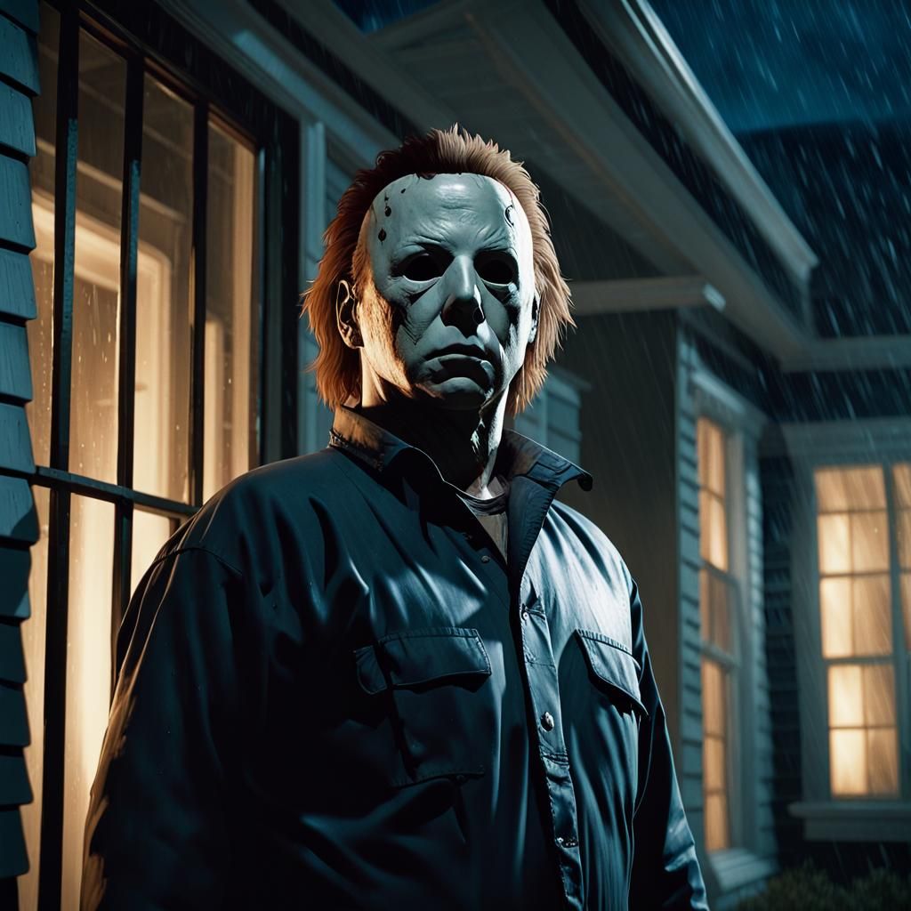 Michael Myers Lurks Under the Moonlit Night