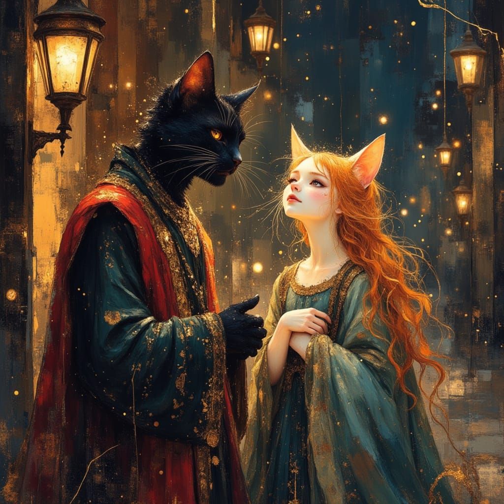 Enchanting Traveling Musicians in Mystical Tavern Scene