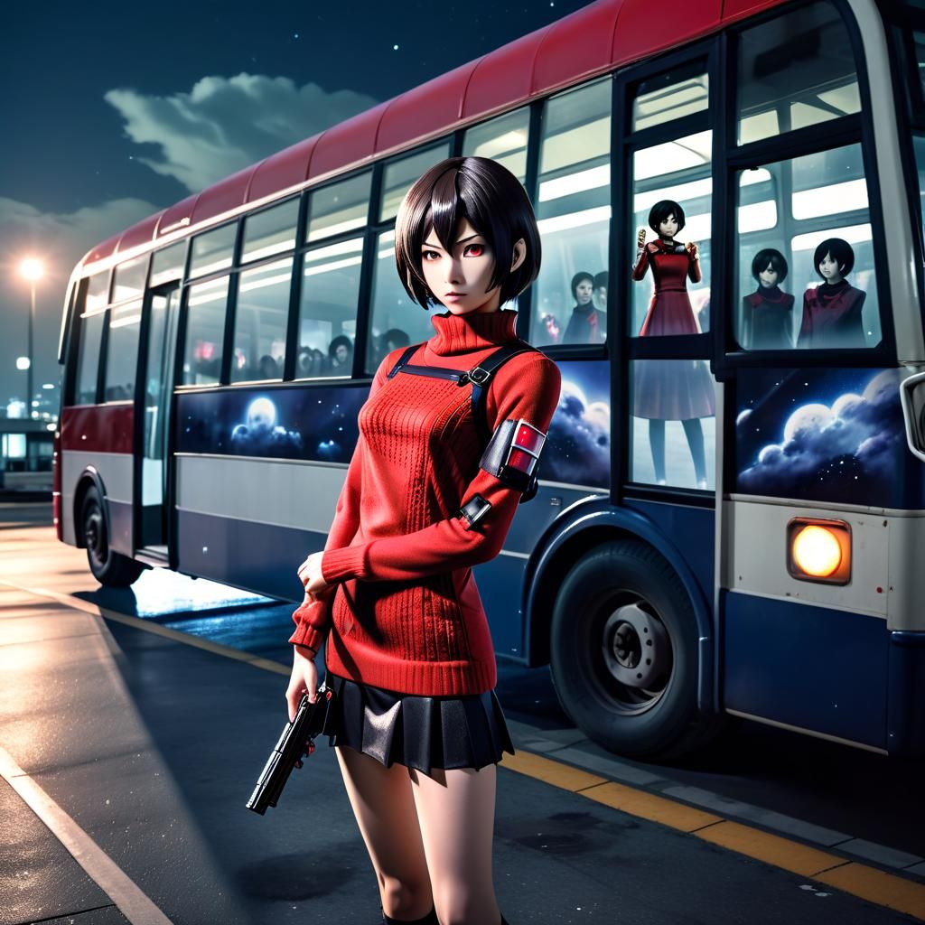 Anime Woman as Ada Wong in Zombie Apocalypse