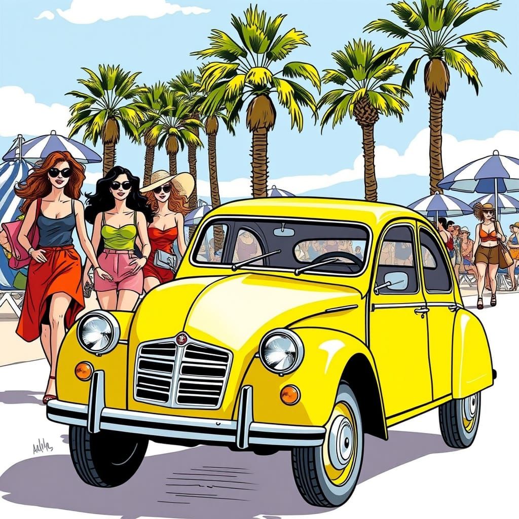 French Riviera Chic in Ligne Claire Style