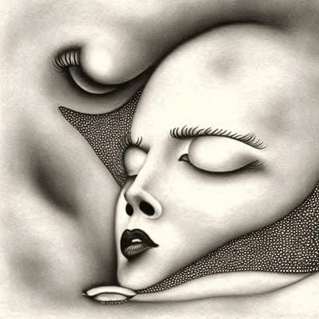 Dreamy Woman's Face with Whimsical Memory, High Definition