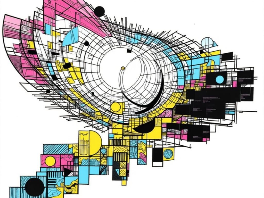 Lunar Cycle Phases Wireframe Art