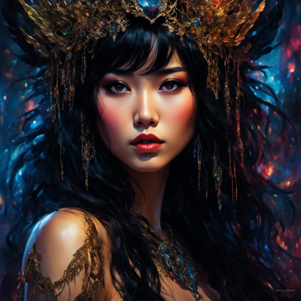 Gorgeous Cyberpunk Portrait of an Asian Woman