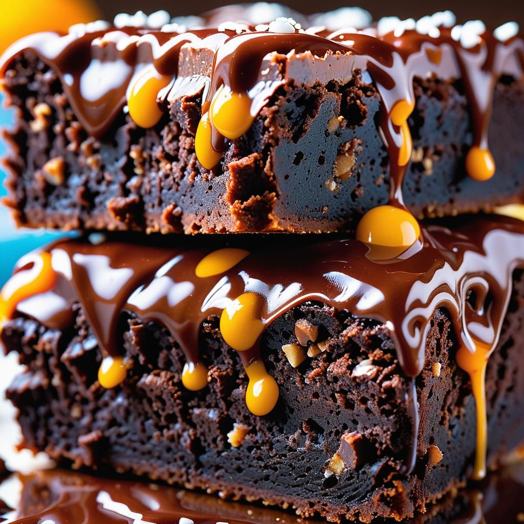 Delicious Cocoa Brownie Macro Close-Up