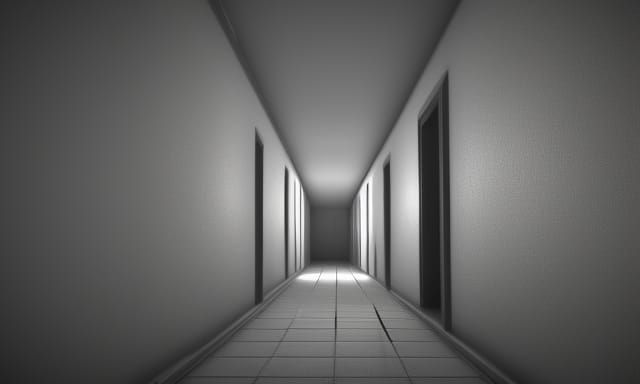 Scary Dark Corridor with Flashlight: A Horror Scene