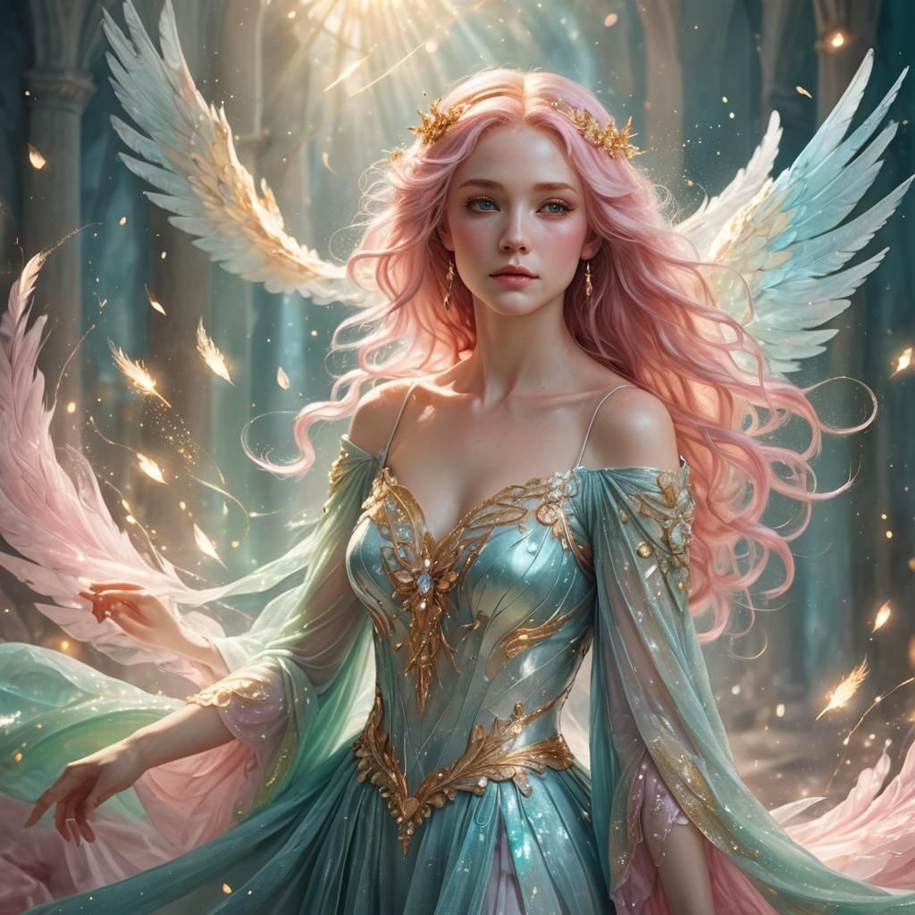 Magical Angelic Woman in Fantasy Concept Art