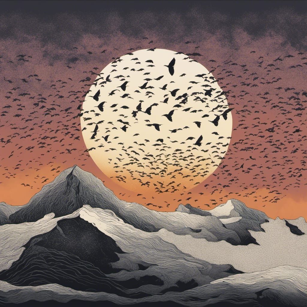 Electronic Album Cover Art of a Murmuration