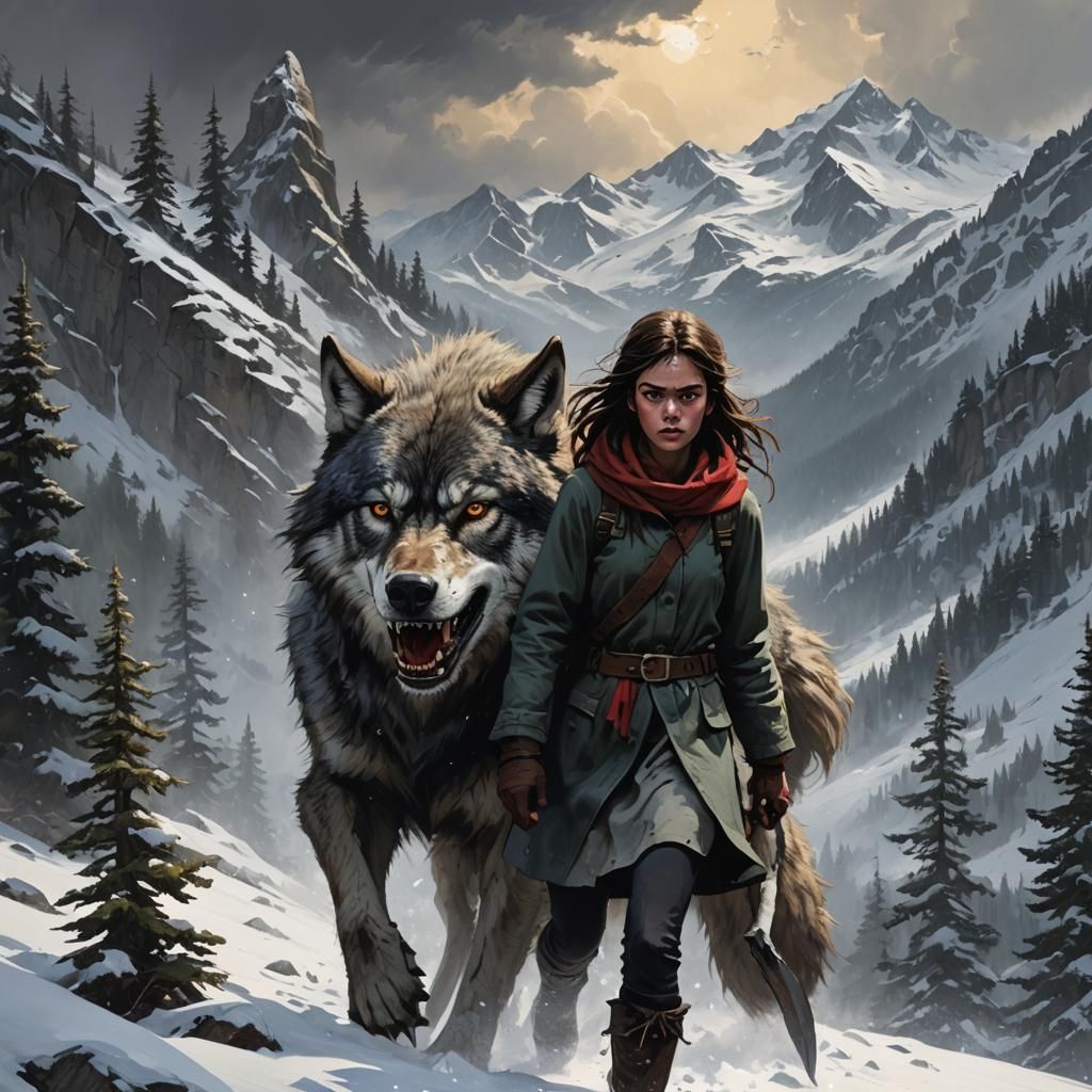 Lost Girl, Werewolf, and Snow in Mountain Scene