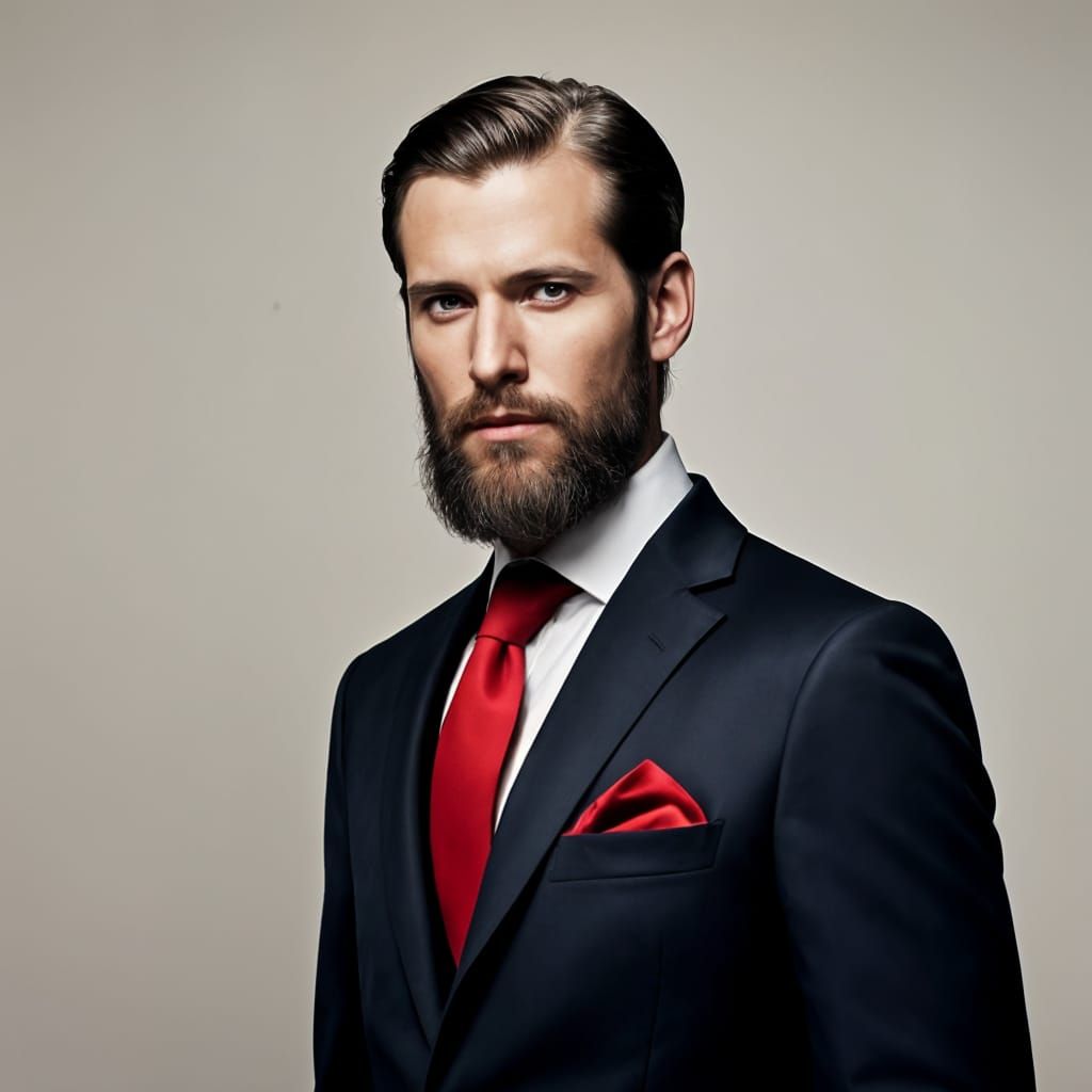 Professional Portrait of Young Businessman with Beard