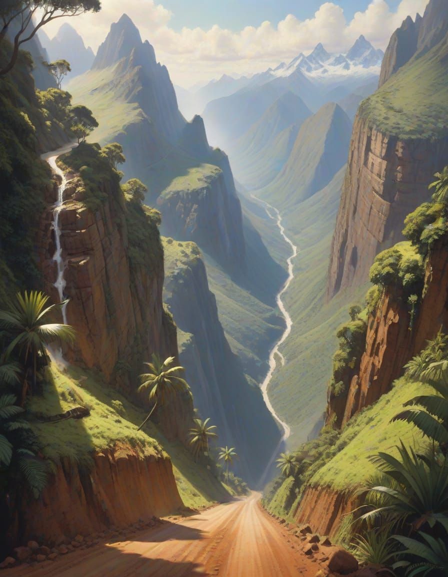 Epic Andes Landscape in Dramatic Wide-Angle Style