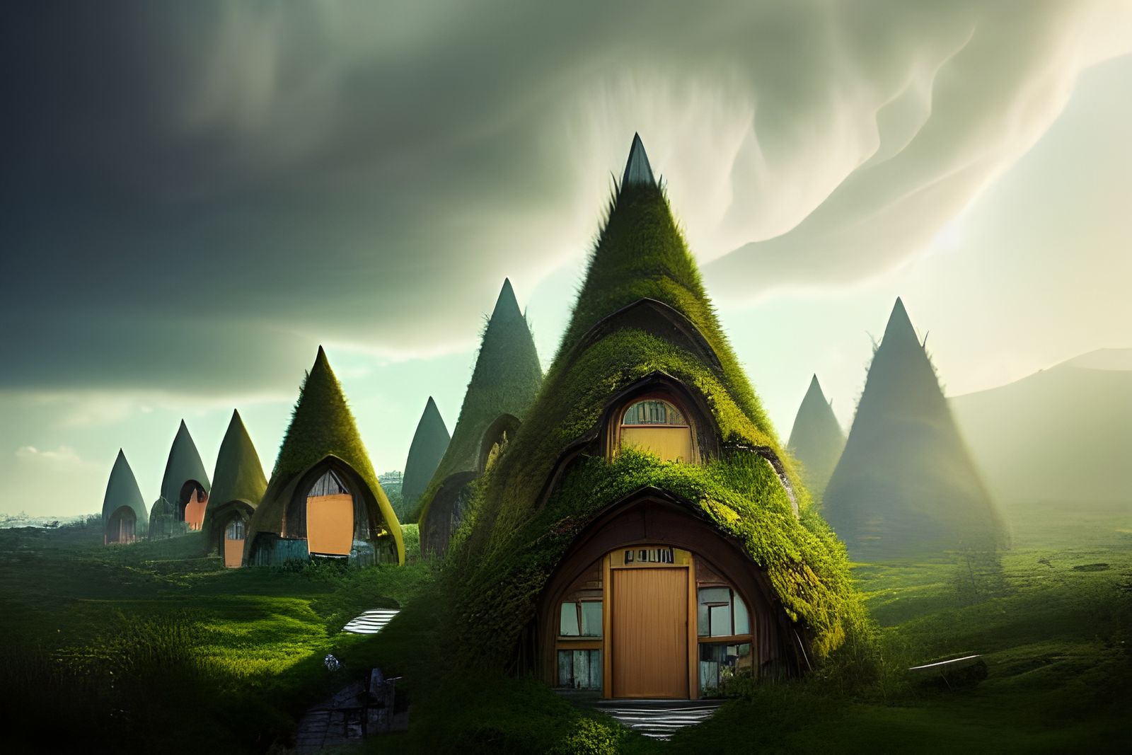 Hobbit Houses in a Towering Megastructure