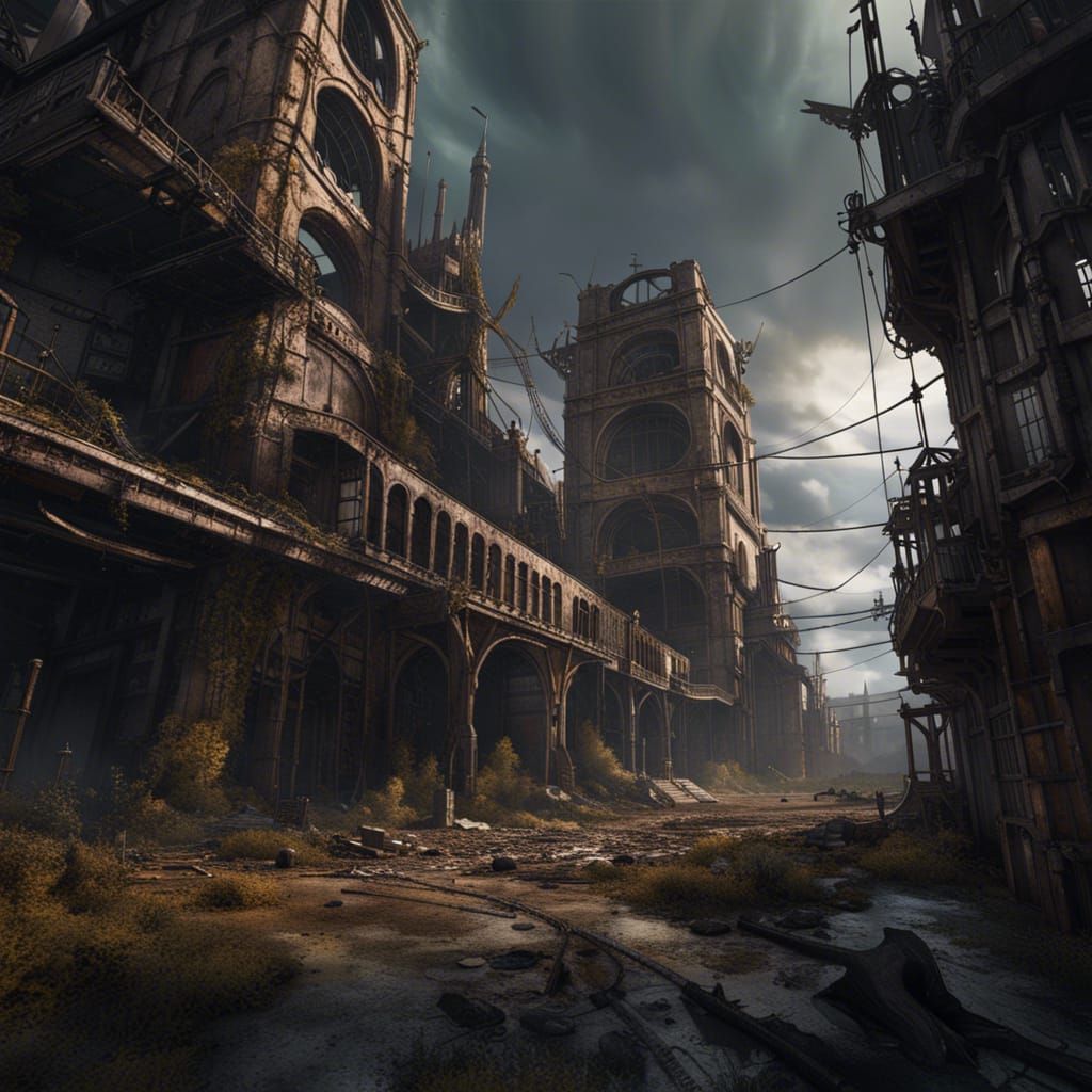 Post-Apocalyptic Landmarks: Dark Art Masterpiece