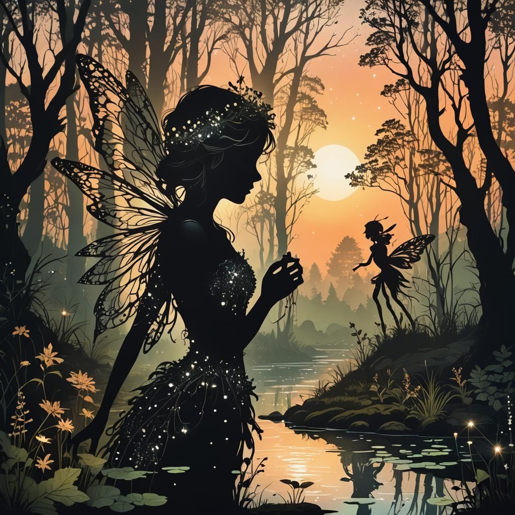 Silhouette of Forest Fairy