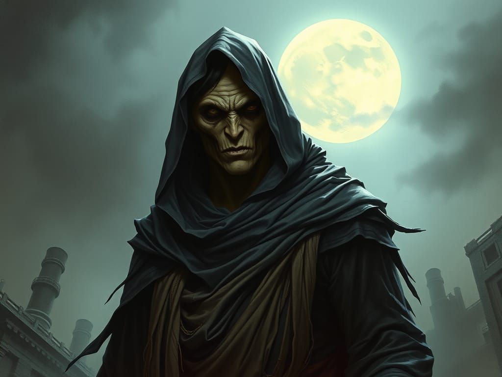 Dramatic Sin Eater in Dark Fantasy Illustration