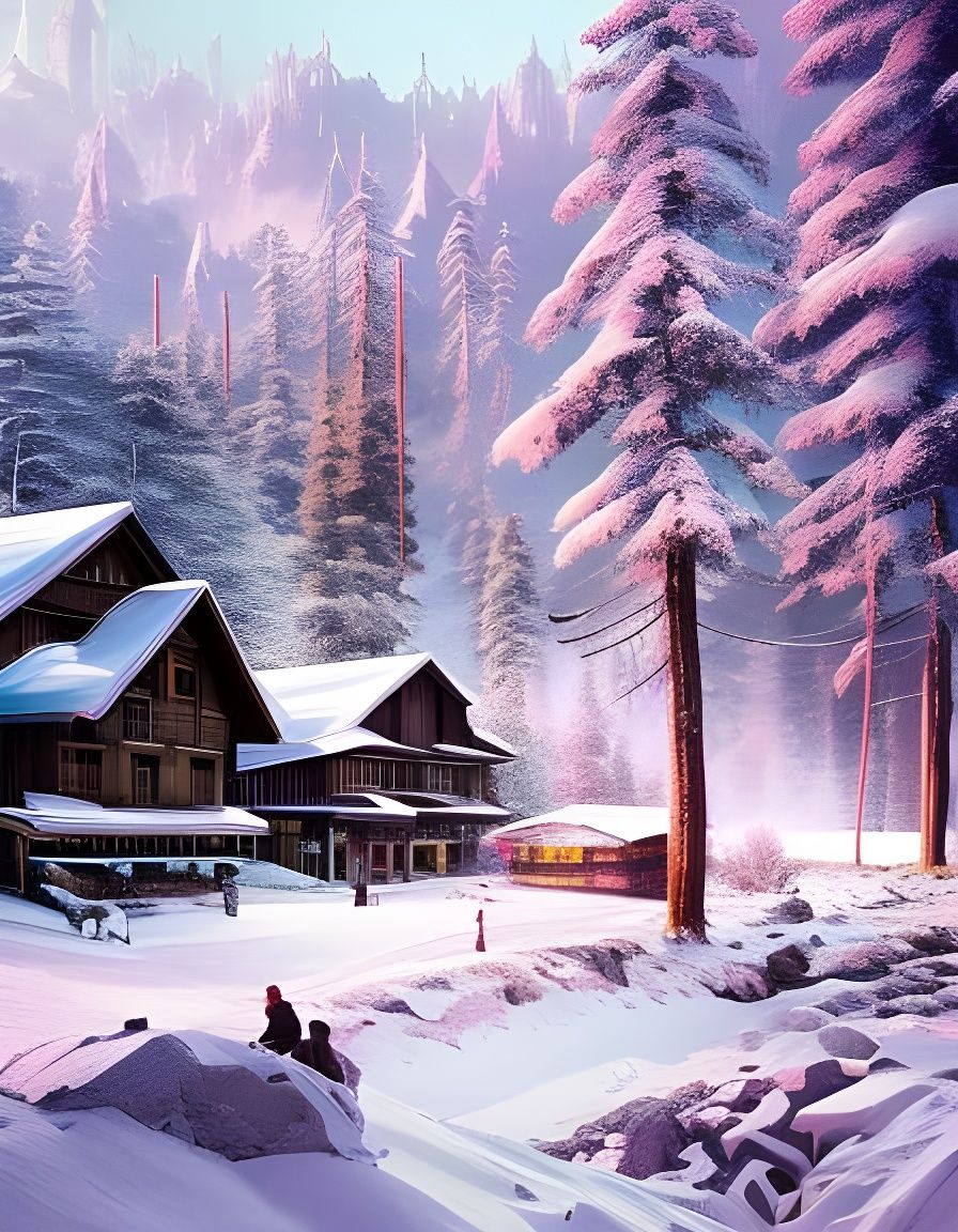 Sunny Winter Morning in a Mountain Valley