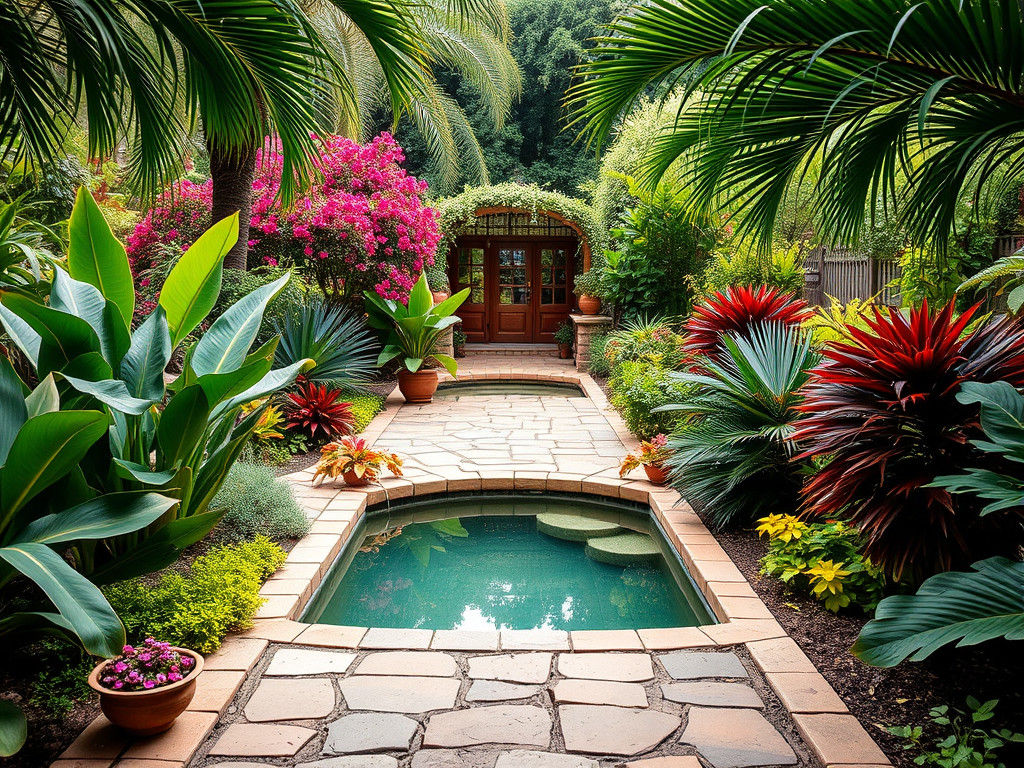 Charming Exotic Garden Scene