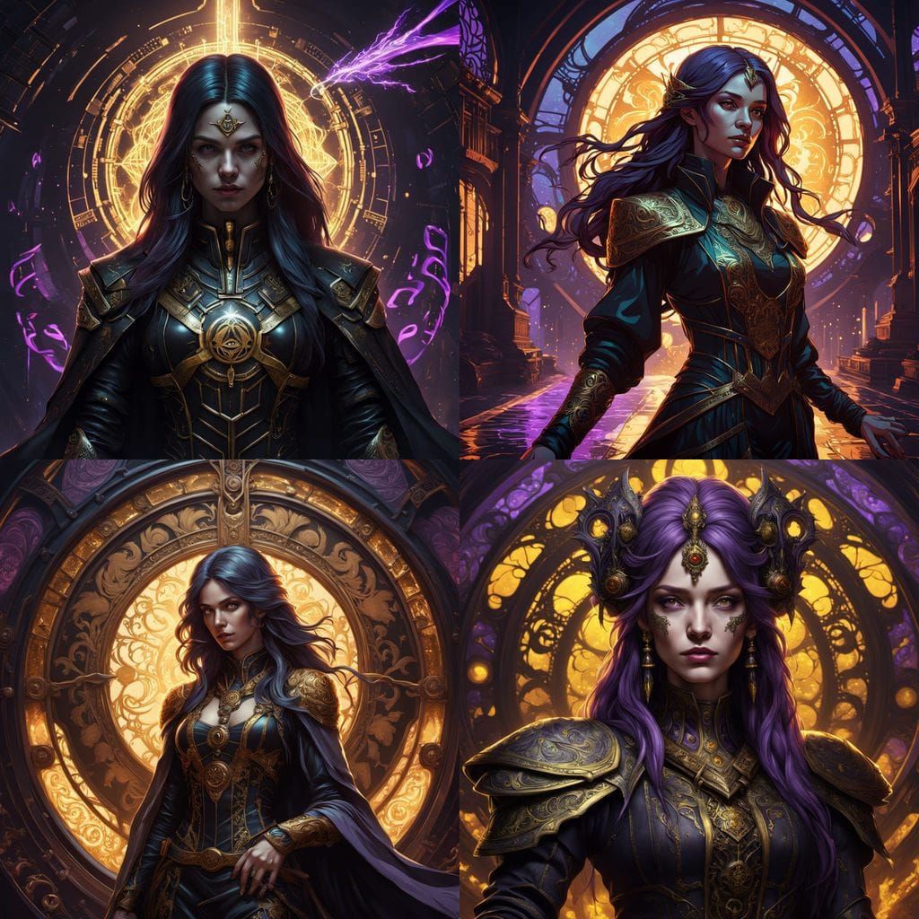 Cyberpunk Sorceress in Dark Fantasy Art