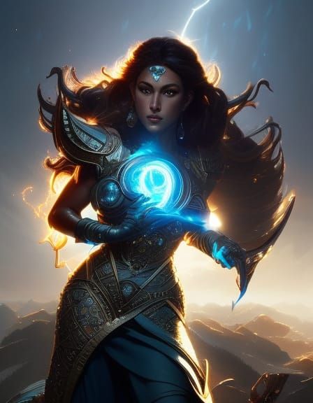 Elemental Queen Portrait in Hyperdetailed Style