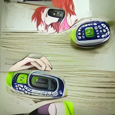 Nokia 3310 Phone as Anime Illustration