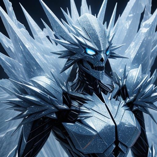 Surreal Alien Frost Mech in Nightmare Illustration Style