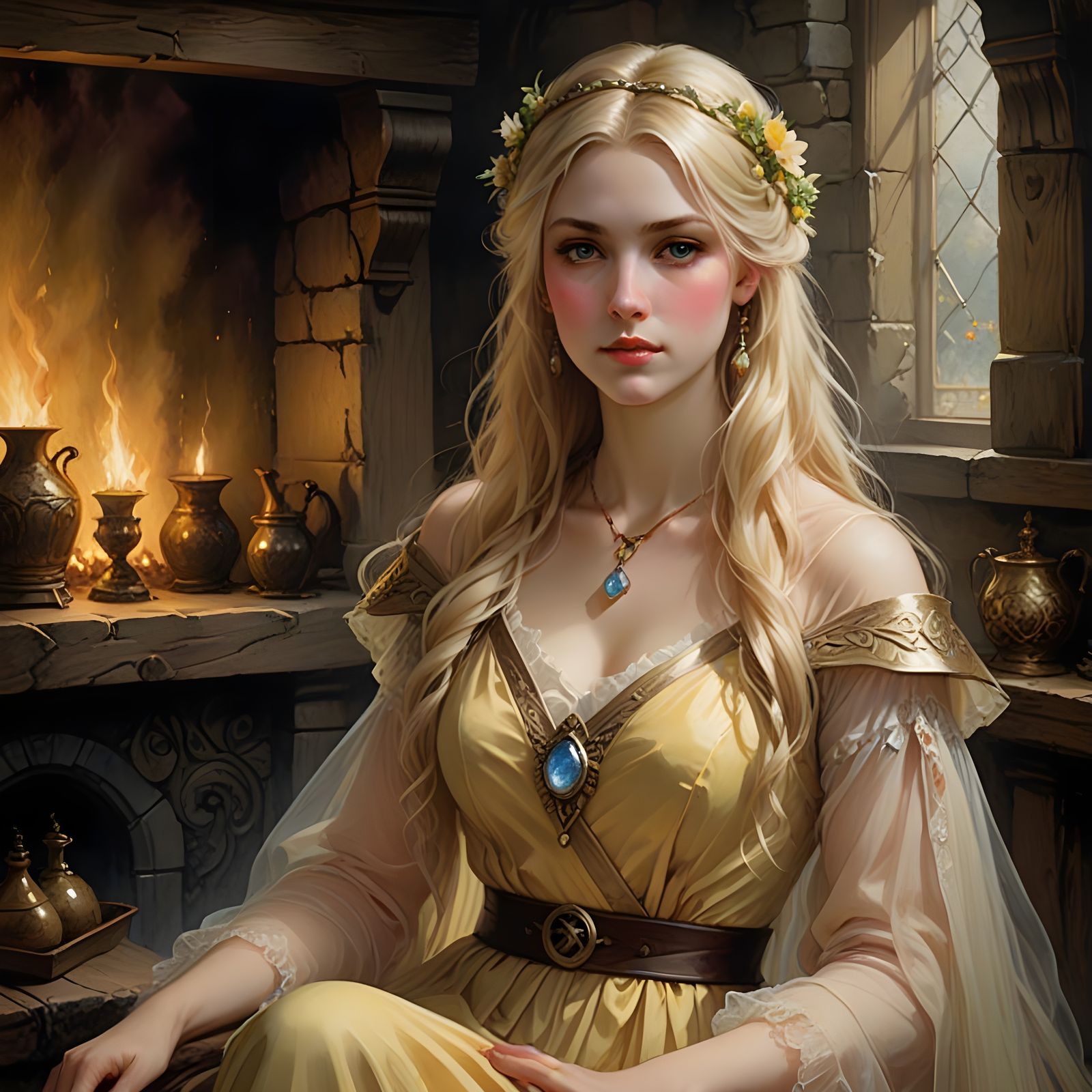 Norse Goddess in Soft Romantic Light