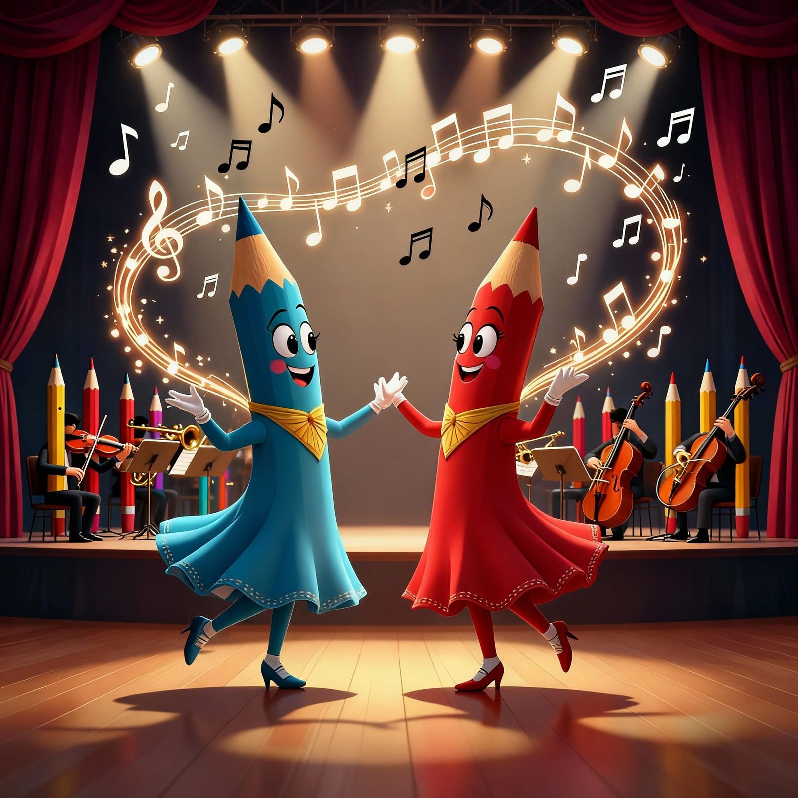 Magic Pencils Waltz Among Musical Notes