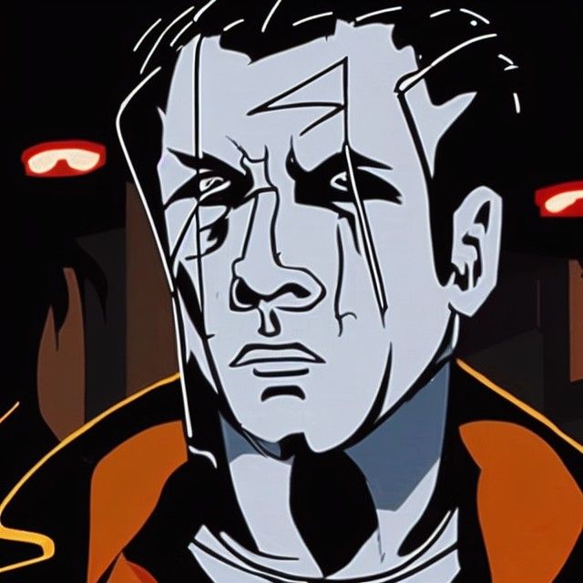 Cyberpunk Man Attacked in Dystopian Cityscape